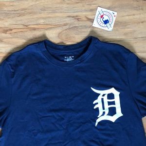 NWT Under Armour Detroit Tigers MLB Baseball D Logo Blue T-Shirt Men’s Large